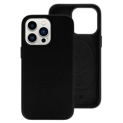 MagSafe bőr tok iPhone 15 fekete tok