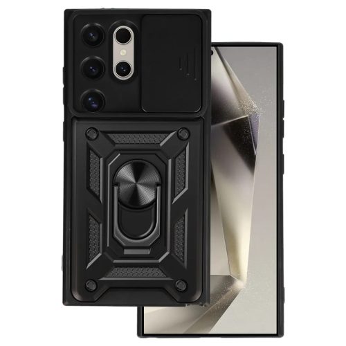 Slide Camera Armor tok Samsung Galaxy S24 Ultra fekete