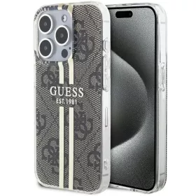   Original Case GUESS IML 4G Gold Stripe GUHCP15LH4PSEGW tok for iPhone 15 Pro barna