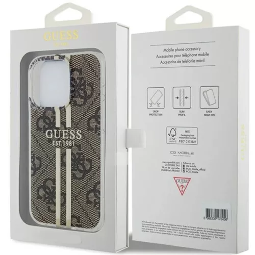 Original Case GUESS IML 4G Gold Stripe GUHCP15LH4PSEGW tok for iPhone -3666339222840 8 kép