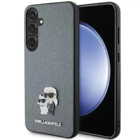   Eredeti Pouch KARL LAGERFELD keménytok Saffiano Karl & Choupette Metal Pin KLHCS24SPSAKCMPG Samsung Galaxy S24 szürke tok