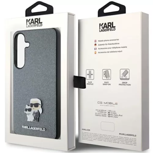Eredeti Pouch KARL LAGERFELD keménytok Saffiano Karl & Choupette Meta-3666339242053 8 kép
