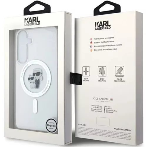 Eredeti Pouch KARL LAGERFELD keménytok IML Karl&Choupette MagSafe KLH-3666339241810 8 kép