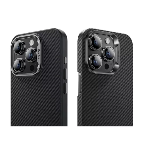  iPhone 15 Plus fekete Benks Etui Magnetic Armor Air Kevlar Metal Fram-6948005994532 7 kép