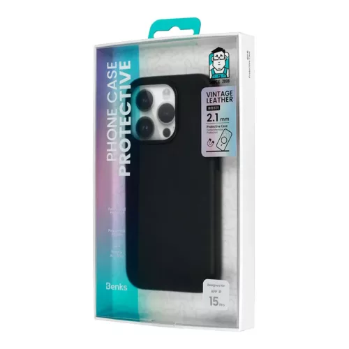  iPhone 15 Pro Max Fekete Benks Magnetic Leather tok-6948005997083 8 kép