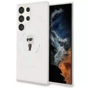   Eredeti Pouch KARL LAGERFELD keménytok IML Ikonik MagSafe KLHMS24LHFCKNOT Samsung Galaxy S24 Ultra átlátszó tok