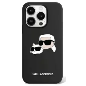    iPhone 15 Pro Max Fekete Original Pouch KARL LAGERFELD Silicone Karl & Choupette MagSafe KLHMP15XSKCHPPLK tok