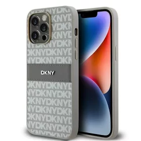 Original DKNY bőrtok mono csíkos fém logóval DKHCP14LPRTHSLE iPhon-3666339260514 1 kép