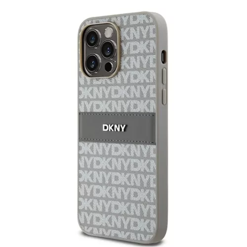 Original DKNY bőrtok mono csíkos fém logóval DKHCP14LPRTHSLE iPhon-3666339260514 2 kép
