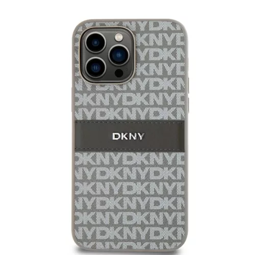 Original DKNY bőrtok mono csíkos fém logóval DKHCP14LPRTHSLE iPhon-3666339260514 3 kép