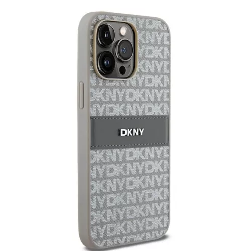 Original DKNY bőrtok mono csíkos fém logóval DKHCP14LPRTHSLE iPhon-3666339260514 4 kép