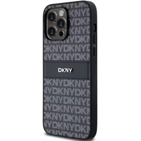 Eredeti DKNY kemény tok bőr Mono Stripe & fém logóval iPhone 14 Pr-3666339260385 2 kép