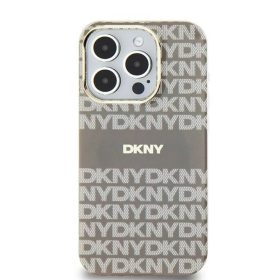   Original DKNY keménytok IML Mono & Stripe MagSafe DKHMP15SHRHSEE iPhone 15 bézs tok