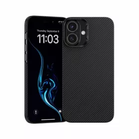    iPhone 16 Plus fekete Benks Magnetic Armor Air Kevlar tok PC keret 600D