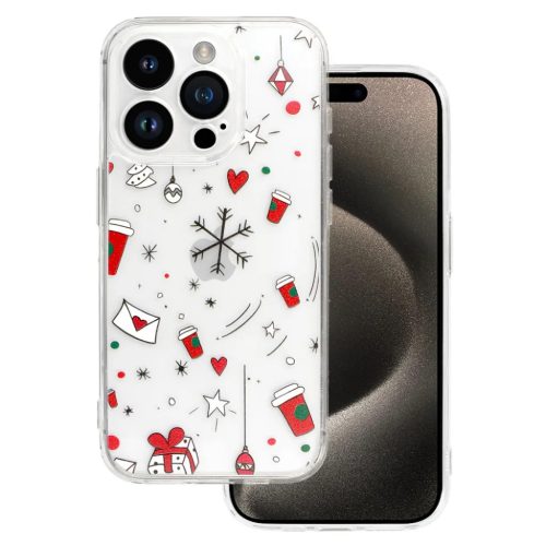 TEL PROTECT Karácsonyi Átlátszó Tok iPhone 14-hez, 3. dizájn-5900217443285 1 kép