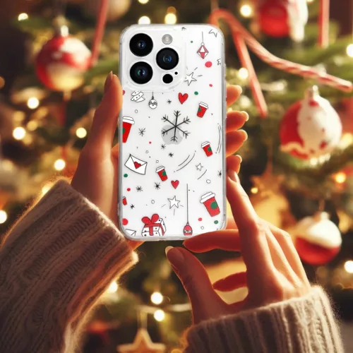 TEL PROTECT Karácsonyi Átlátszó Tok iPhone 14-hez, 3. dizájn-5900217443285 5 kép