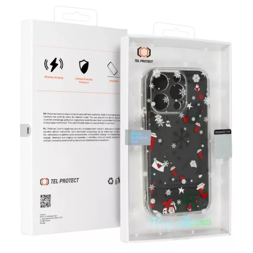TEL PROTECT Karácsonyi Átlátszó Tok iPhone 14-hez, 3. dizájn-5900217443285 7 kép