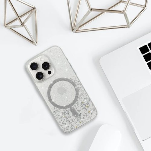 Tel Protect Moonlite Magsafe tok iPhone 15-höz ezüst áttetsző tok-5900217448068 5 kép