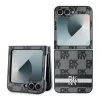  Samsung Galaxy Z Flip 6 Eredeti DKNY telefontok kockás mintás, csíkos nyomtatású DKHCZF6PCPTSSK fekete színben