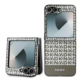    Samsung Galaxy Z Flip 6 Barna Original Case DKNY Repeat Pattern Bottom Stripe DKHCZF6PSOSPW tok