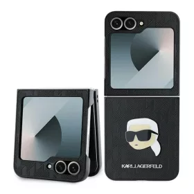   Eredeti Tok KARL LAGERFELD Saffiano Monogram KLHCZF6PGKSKIHK Samsung Galaxy Z Flip 6 fekete tok