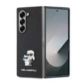   Eredeti KARL LAGERFELD Saffiano Metal Pin KLHCZFD6SAPKCNPK tok Samsung Galaxy Z Fold 6 fekete