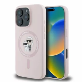    iPhone 16 Plus rózsaszín Original Pouch KARL LAGERFELD hardcase Szilikon KC Heads Gyűrű MagSafe KLHMP16MSCMKCRHP tok