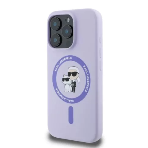  iPhone 15 Pro lila Original Pouch KARL LAGERFELD hardcase Silicone KC-3666339254346 3 kép