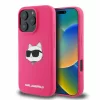  iPhone 16 Pro Max Fukszia Original Pouch KARL LAGERFELD hardcase Silicone Choupette Head Print MagSafe KLHMP16XSCHPPLF tok