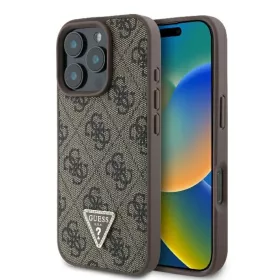    iPhone 16 Pro Max Barna Original Case GUESS hardcase Leather 4G Triangle Strass Magsafe GUHCP16XP4TDPW tok