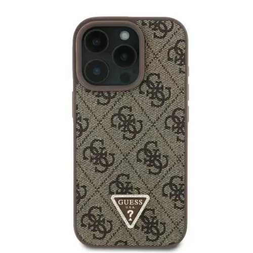  iPhone 16 Pro Max Barna Original Case GUESS hardcase Leather 4G Trian-3666339327439 3 kép