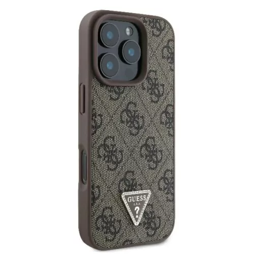  iPhone 16 Pro Max Barna Original Case GUESS hardcase Leather 4G Trian-3666339327439 4 kép