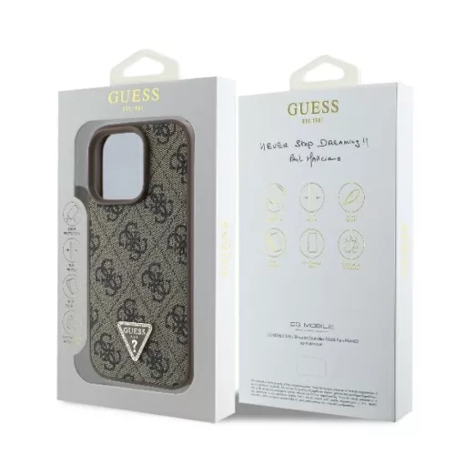  iPhone 16 Pro Max Barna Original Case GUESS hardcase Leather 4G Trian-3666339327439 8 kép