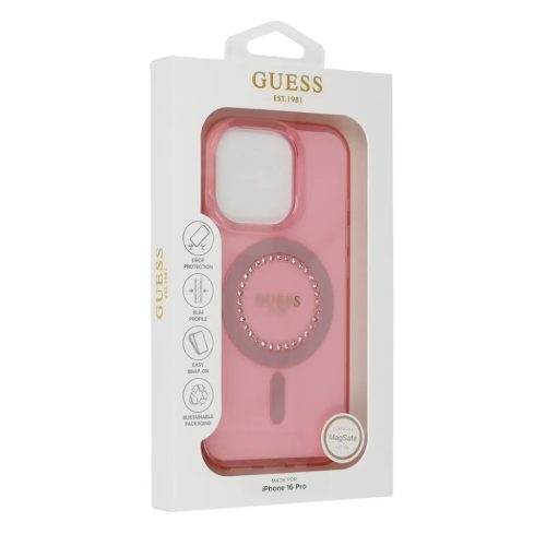 Eredeti GUESS IML Strasszos Magsafe tok GUHMP16XPFTDTEP iPhone 16 Pro -3666339306083 1 kép