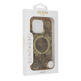    iPhone 16 Pro Barna Eredeti GUESS IML Peony On 4G Background Magsafe GUHMP16LH4PYEEW tok