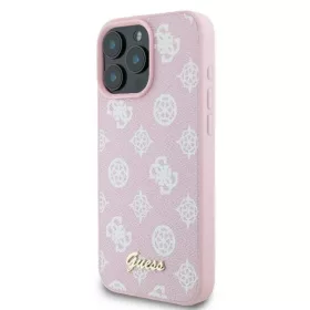  iPhone 16 Pro rózsaszín Eredeti GUESS keménytok Peony Script MagSa-3666339345549 2 kép