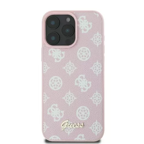  iPhone 16 Pro rózsaszín Eredeti GUESS keménytok Peony Script MagSa-3666339345549 3 kép