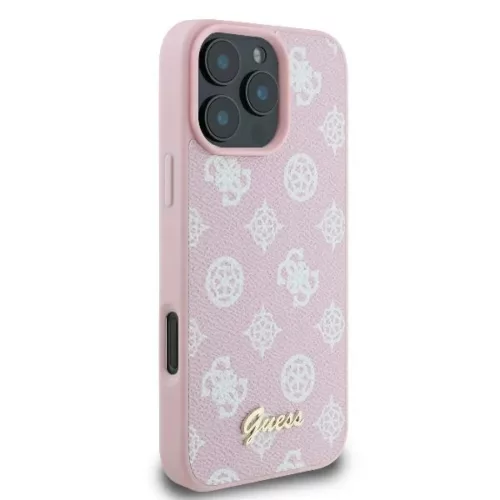  iPhone 16 Pro rózsaszín Eredeti GUESS keménytok Peony Script MagSa-3666339345549 4 kép