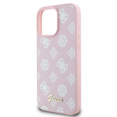  iPhone 16 Pro rózsaszín Eredeti GUESS keménytok Peony Script MagSa-3666339345549 6 kép