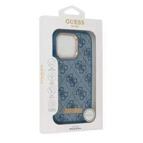    Iphone 16 Plus kék Eredeti GUESS 4G Logo Plate Magsafe GUHMP16MU4GPRB tok