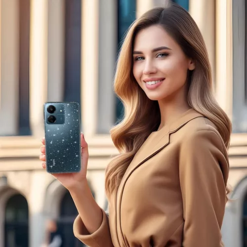Crystal Glitter tok Xiaomi Redmi 14C-hez Ezüst-5900217454588 4 kép