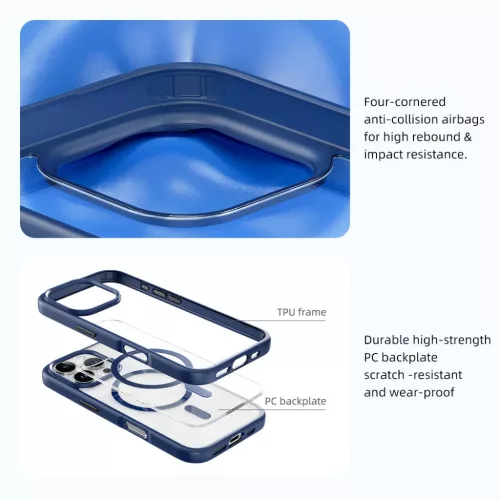 Rock Guard Series Mágneses tok iPhone 16 Pro számára átlátszó-fe-6942433002586 7 kép