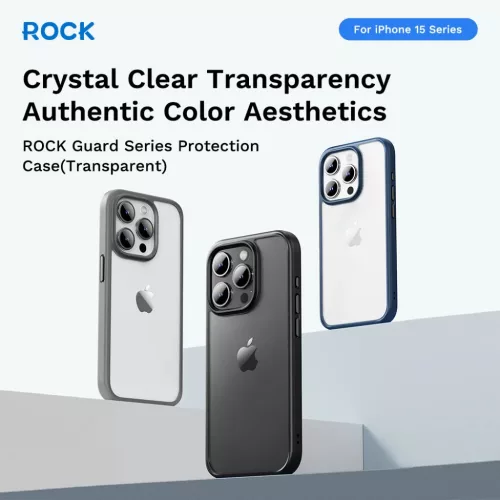 Rock Guard Sorozat Iphone 15 Pro számára átlátszó-fekete tok-6975653084650 3 kép