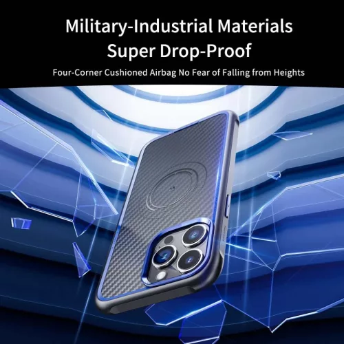 Rock Kevlar Sorozat Aramid Szálas Mágneses Tok iPhone 15 Pro Max fek-6975653081543 3 kép