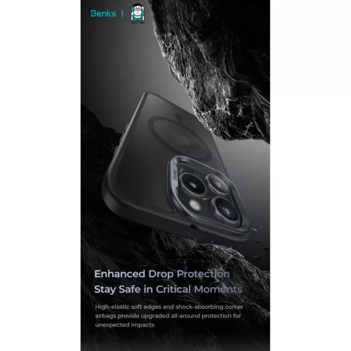  iPhone 16 Pro szürke Benks Mágneses Mist tok fém kerettel tok-6948005905842 4 kép