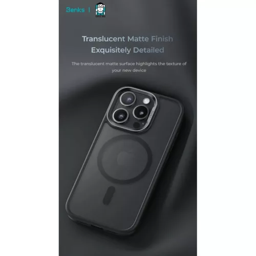  iPhone 16 Pro szürke Benks Mágneses Mist tok fém kerettel tok-6948005905842 7 kép