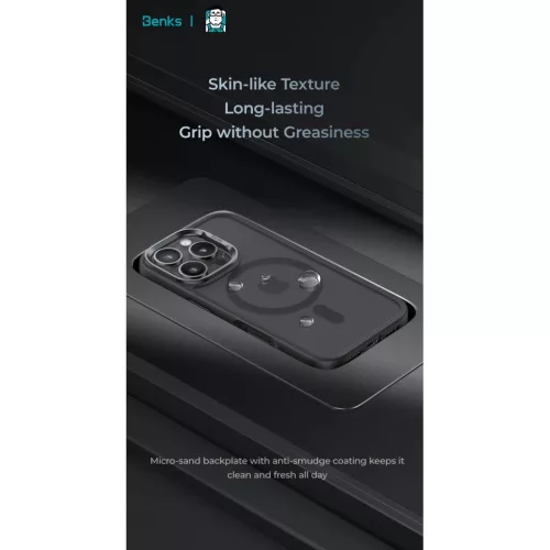  iPhone 16 Pro szürke Benks Mágneses Mist tok fém kerettel tok-6948005905842 8 kép