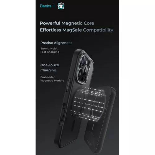 iPhone 16 Pro szürke Benks Mágneses Mist tok fém kerettel tok-6948005905842 10 kép