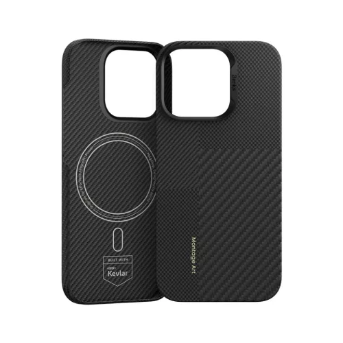  iPhone 16 Pro fekete Benks Montage Magnetic Armor Air Kevlar tok PC k-6948005908195 2 kép