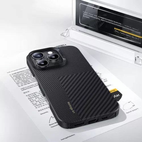  iPhone 16 Pro fekete Benks Montage Magnetic Armor Air Kevlar tok PC k-6948005908195 4 kép